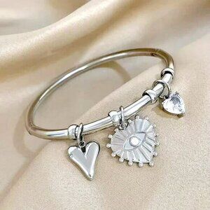NEW! EVIL EYE HEART 316L GORGEOUS STAINLESS STEEL BRACELET